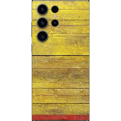 Spain Flag Dark Wood Galaxy S25 Ultra Skin